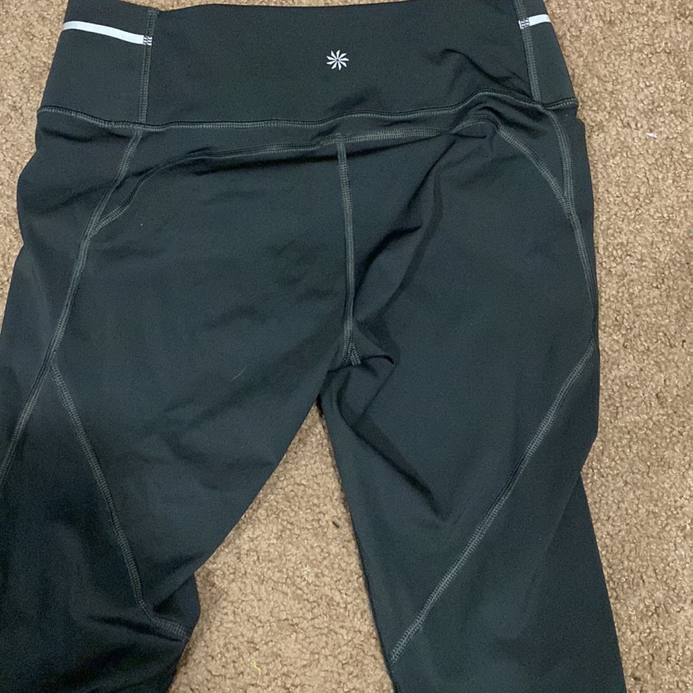 Athleta size medium mid calf leggings a smoke grey color - Picture 3 of 3